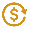 آیکن دلار با فلش گردشی؛ خدمت سریع و قیمت رقابتی